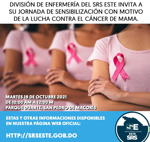 Division de Enfermeria SRS Este invita a jornada de sensibilizacion con motivo de la lucha contra el Cáncer de mama.