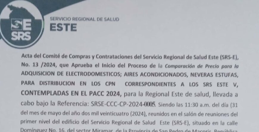 SRS Este inicia proceso de comparación de precios para adquisición de electrodomésticos