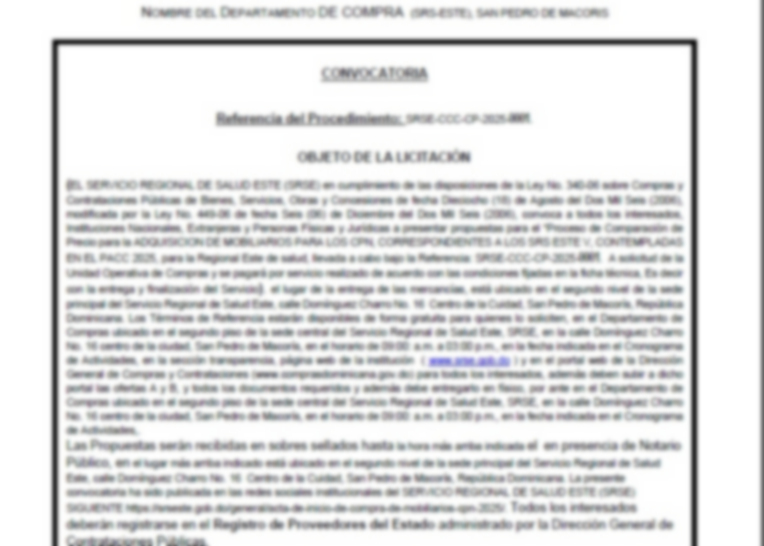 CONVOCATORIA COMPARACION DE PRECIO COMPRA MOBILIARIOS 2025- 1