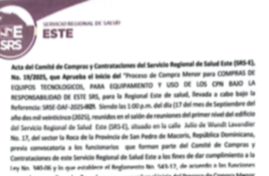 Acta 19/2025 del Comité de Compras del SRS Este